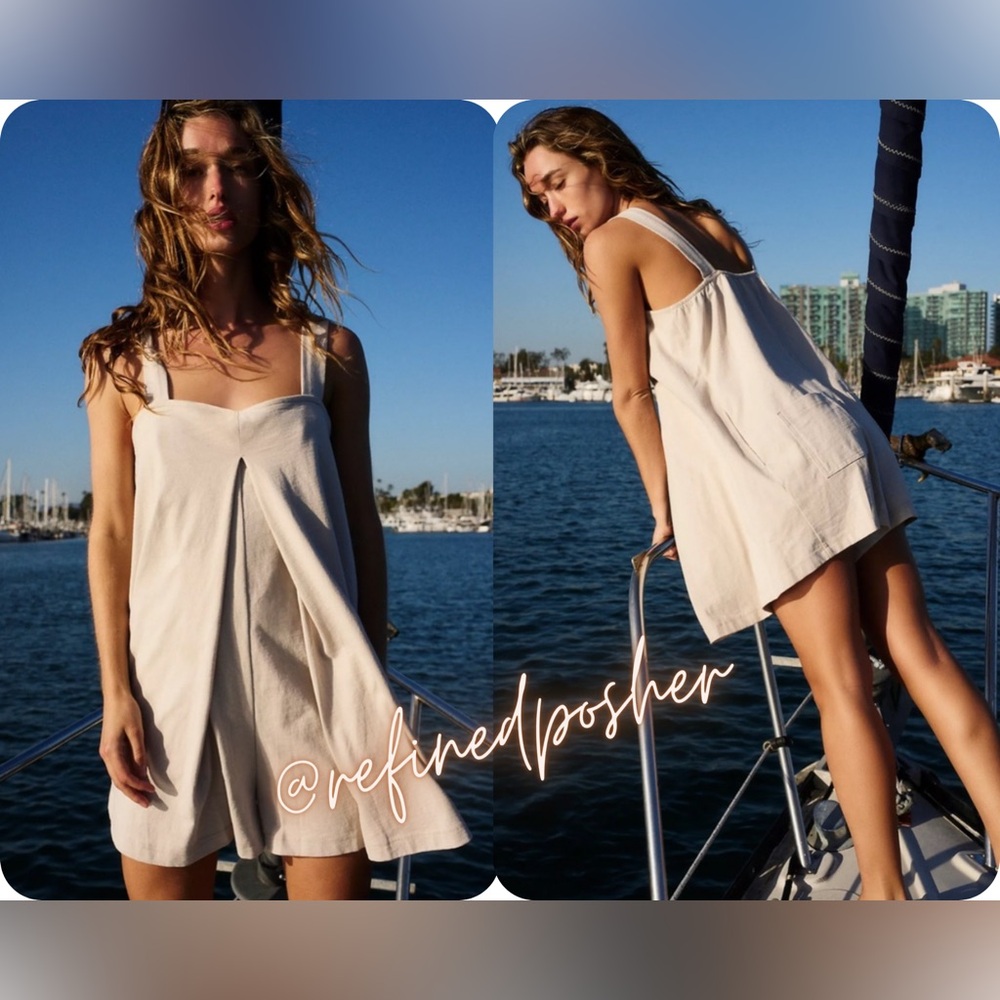 Free People Beach Nichola Romper size Medium NWT & NWOT Pumice Stone